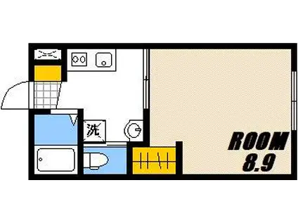 ポルトボヌール府中大通(1K/2階)の間取り写真