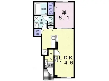 ヴィラK VI(1LDK/1階)の間取り写真