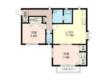 アスペン(2LDK/2階)の間取り写真