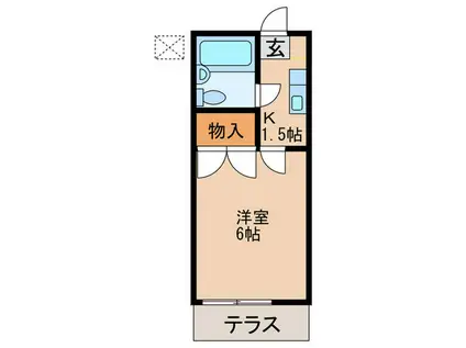 サンハイムTK(1K/1階)の間取り写真