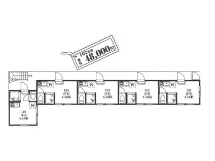 グランエスパシオ(ワンルーム/1階)の間取り写真