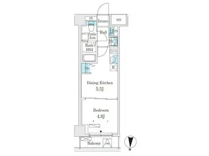 クラリティア板橋本町(1DK/6階)の間取り写真