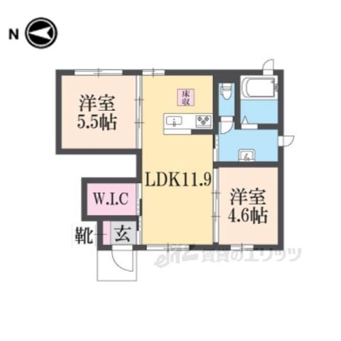 CHARME(2LDK/1階)の間取り写真