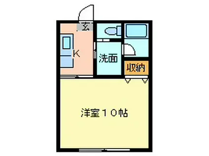 カピーレ西原(1K/3階)の間取り写真