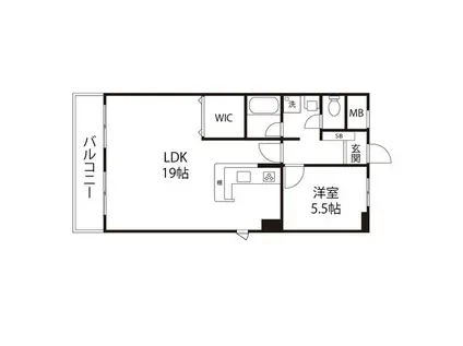 北根グリーンハイツ(1LDK/2階)の間取り写真