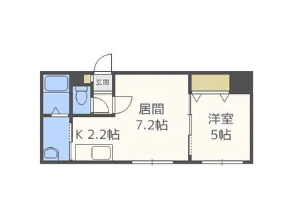 ルヴィエ(1LDK/1階)の間取り写真