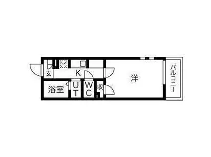 ASUTERU愛宕橋 (1K/3階)の間取り写真