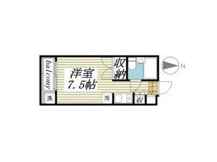 メゾンドリヴァージュ(ワンルーム/2階)の間取り写真