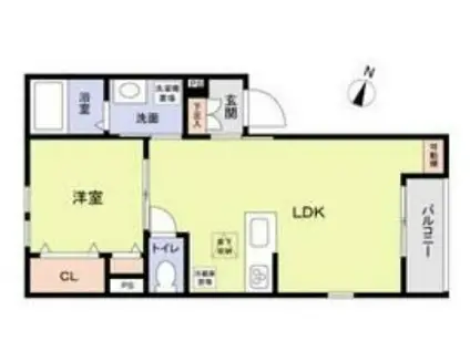 コンソラーレ南麻布(1LDK/1階)の間取り写真