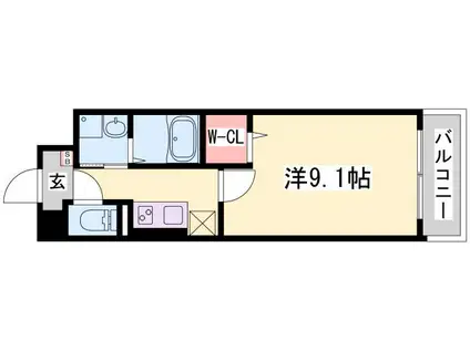 タウニ―東灘(1K/5階)の間取り写真