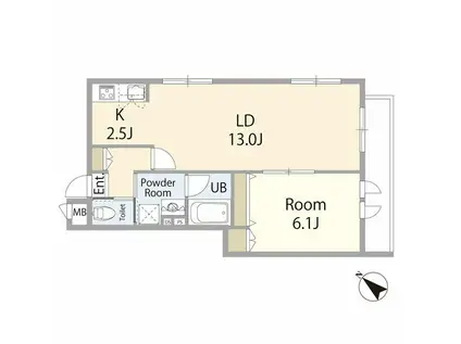 メイプルツリー(1LDK/3階)の間取り写真