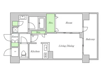 VERDURE江坂広芝町(1LDK/8階)の間取り写真