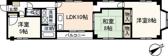 スカイシティ9番館(3LDK/3階)の間取り写真