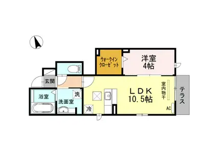 ル・シエル(1LDK/1階)の間取り写真