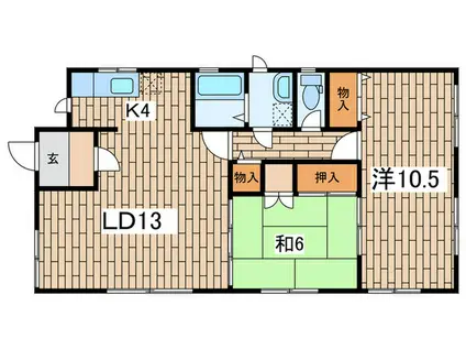 相澤ハイツ(2LDK/1階)の間取り写真