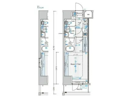 ブライズ板橋クレヴィスタ(1K/14階)の間取り写真