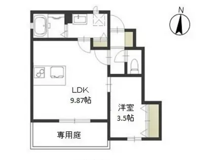 スパークル・ユウ(1LDK/1階)の間取り写真