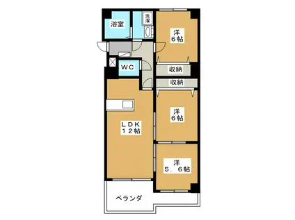 ラズベリー巾下(3LDK/5階)の間取り写真