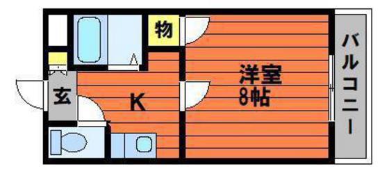 リバージュ浜(1K/3階)の間取り写真
