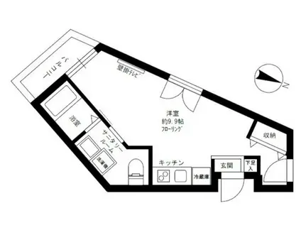 PRA NA VILLA(ワンルーム/3階)の間取り写真