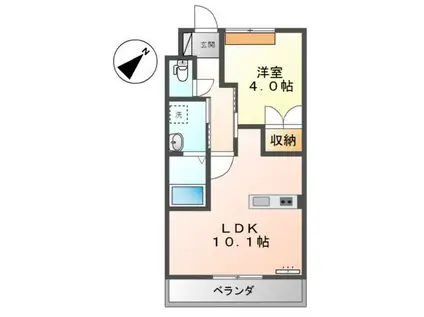 アルファー(1LDK/1階)の間取り写真