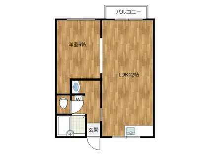 コーポさくら(1LDK/1階)の間取り写真