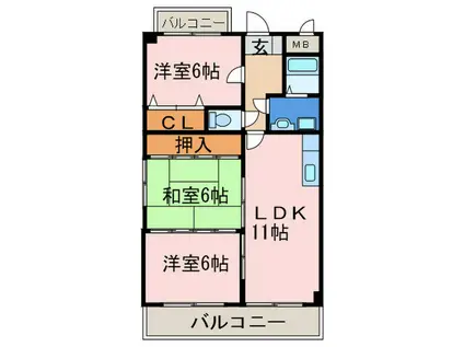 メルローズ30(3LDK/1階)の間取り写真