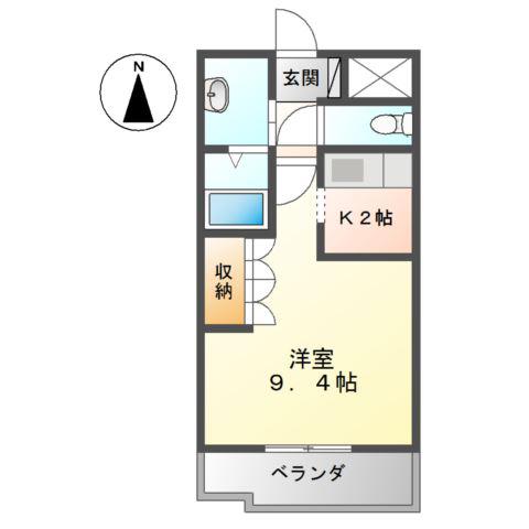 グレイス・ONE(1K/1階)の間取り写真