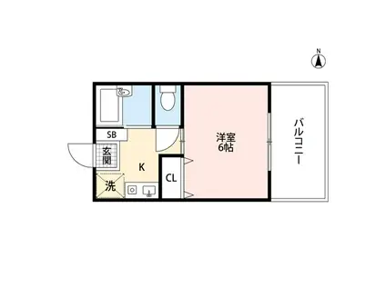 グランシャトー向原(ワンルーム/1階)の間取り写真