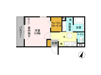 コンフォート リリィ(1K/1階)の間取り写真