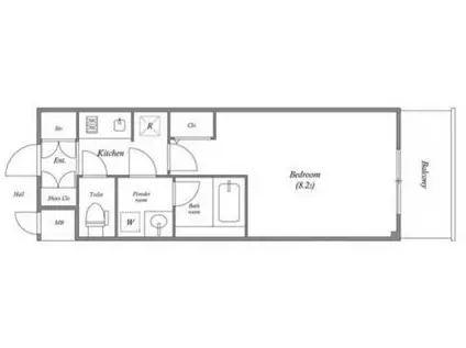 FORTUNEY大手前(1K/3階)の間取り写真