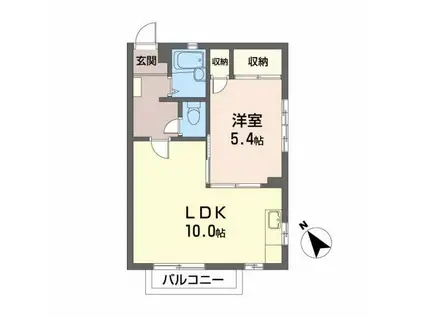 ボンエスポアールE(1LDK/2階)の間取り写真