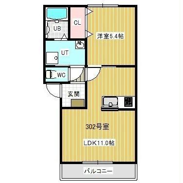 サクラーレ(1LDK/2階)の間取り写真