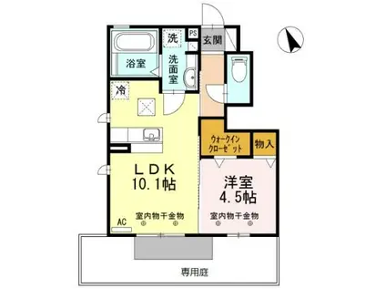 サリーレ(1LDK/1階)の間取り写真