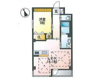 ヴィラカンターレ(1LDK/3階)の間取り写真