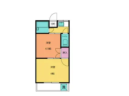 本郷マンション(2K/2階)の間取り写真