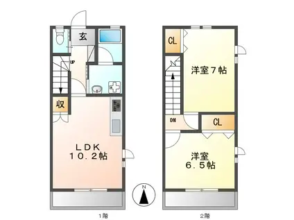FOUR SEASONS(2LDK/1階)の間取り写真