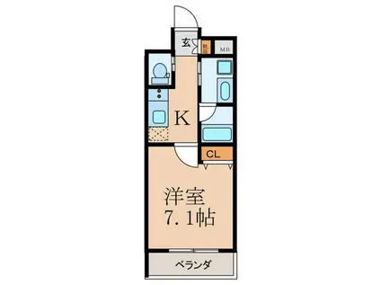 クローバー・レジデンス江坂(1K/5階)の間取り写真