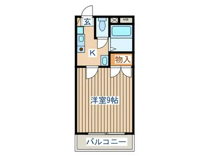 ソレム南風(1K/2階)の間取り写真