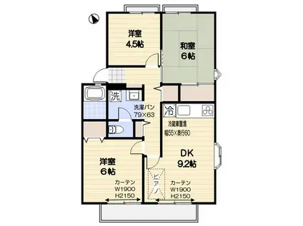 リビエール南平C棟(3DK/1階)の間取り写真