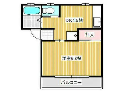 メゾンワルツC(1DK/1階)の間取り写真