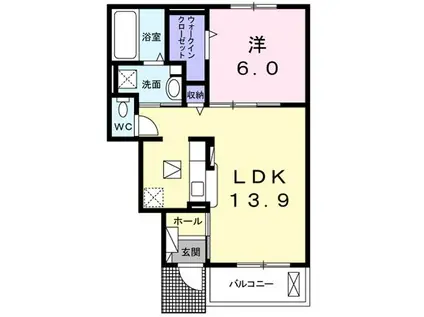 SPERANZA R(1LDK/1階)の間取り写真