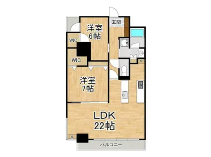 GATO浜大津(2LDK/8階)の間取り写真