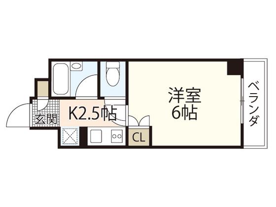 広瀬ビル(1K/4階)の間取り写真