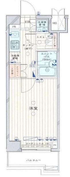 ルーブル中落合(1K/4階)の間取り写真