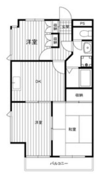 アーバンR狭山(3DK/4階)の間取り写真