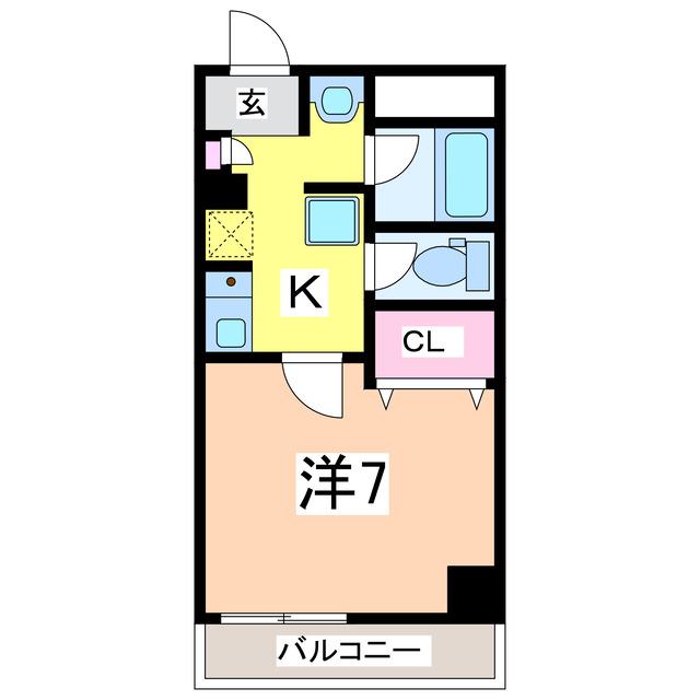 グランディール壱番館(1K/3階)の間取り写真
