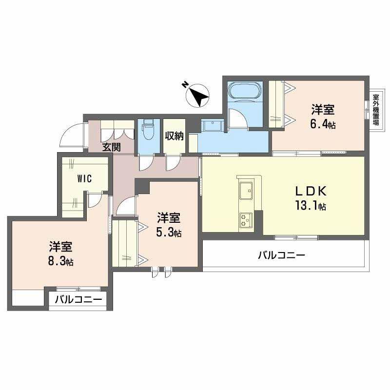 シャーメゾン グラニテ(3LDK/3階)の間取り写真