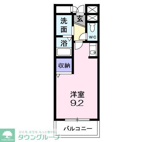 ユタカビル(ワンルーム/2階)の間取り写真
