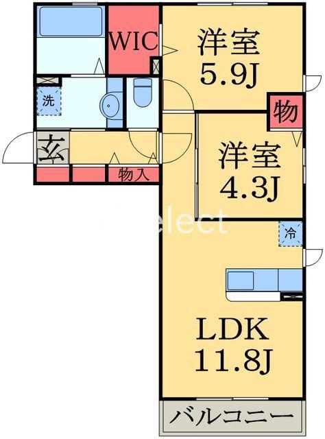 SPERANZA(2LDK/2階)の間取り写真